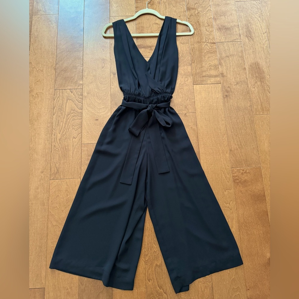 Aritzia Babaton belted wide leg jumpsuit with pockets, size xs